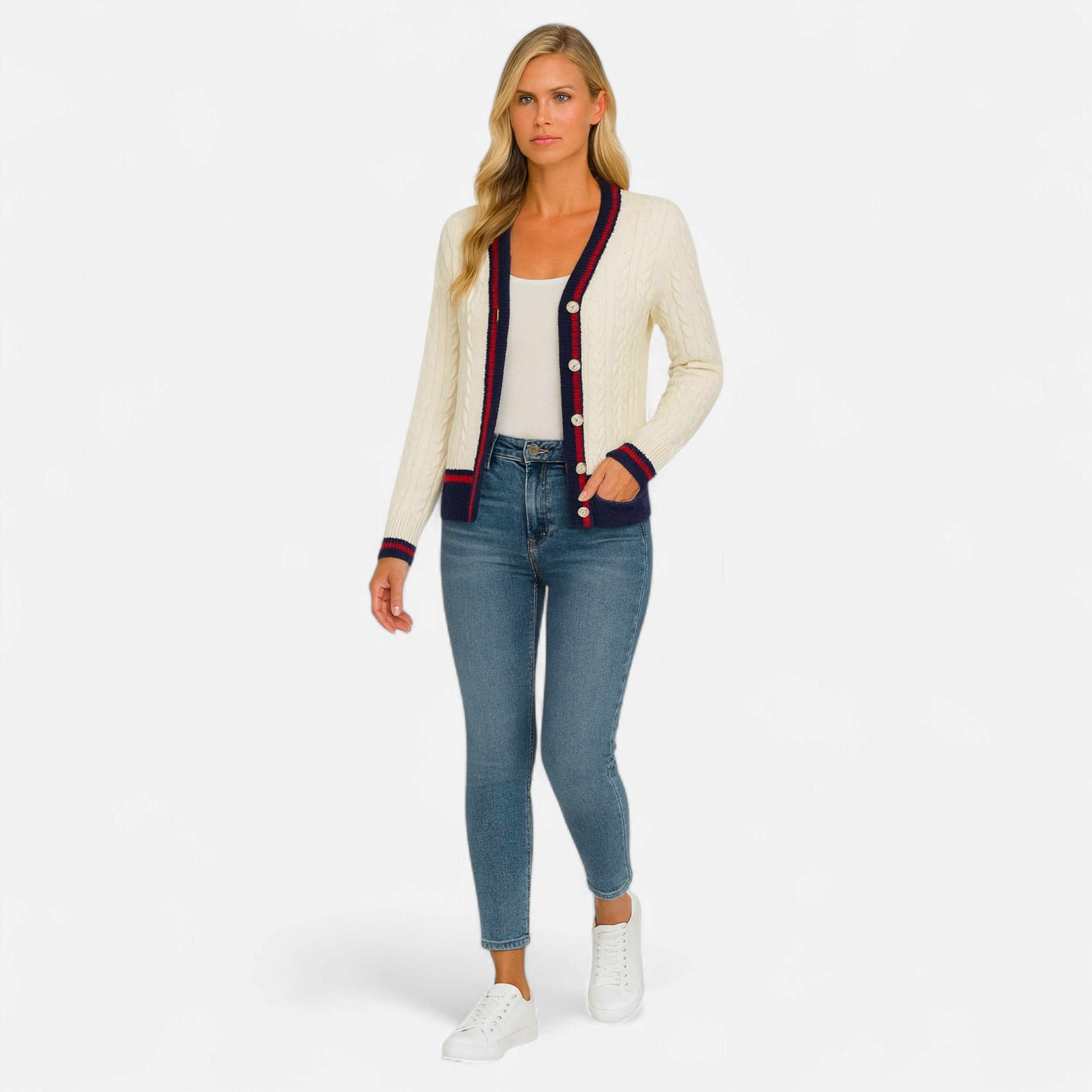Women’s Colorblock V-Neck Cardigan