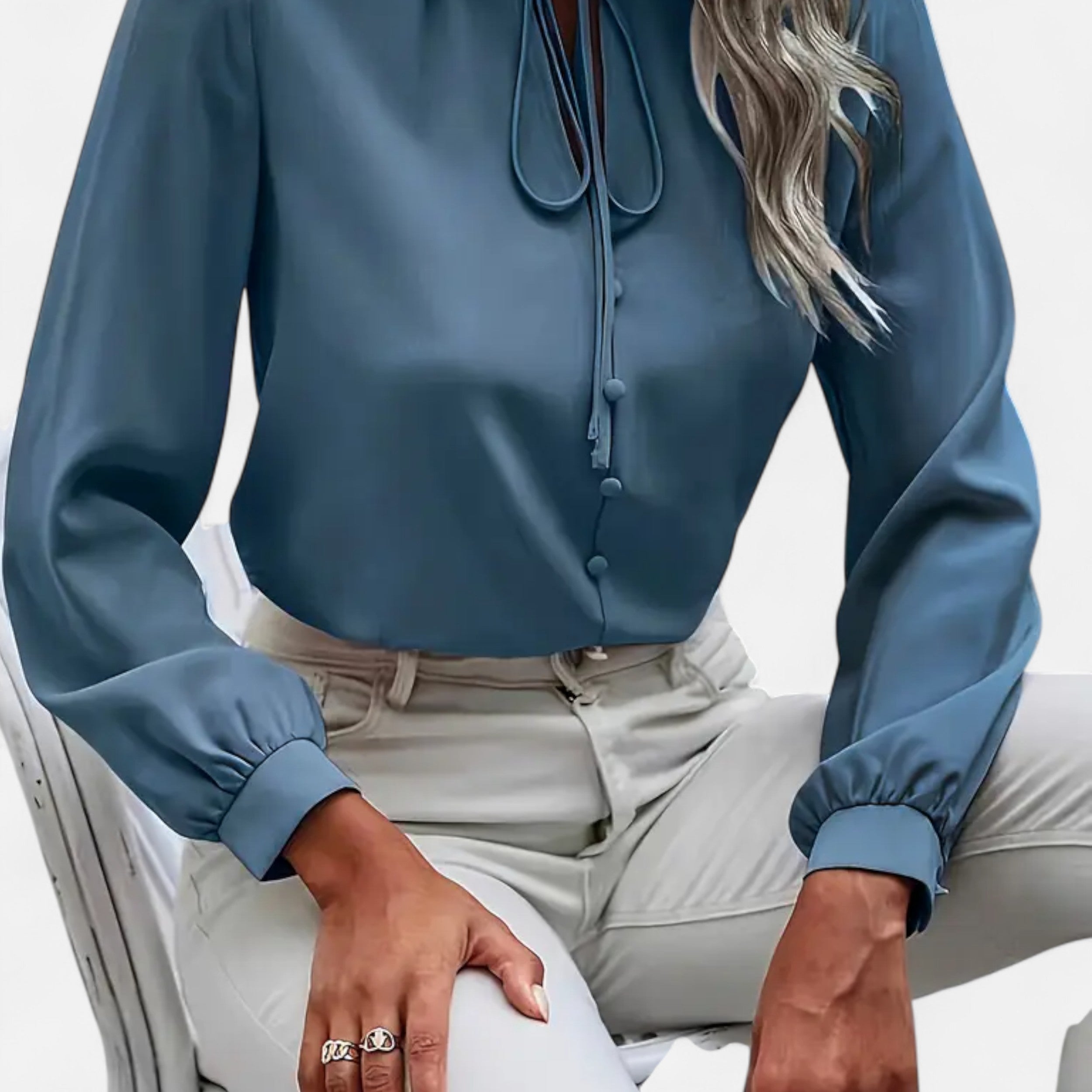 Women’s Elegant Tie-Neck Blouse
