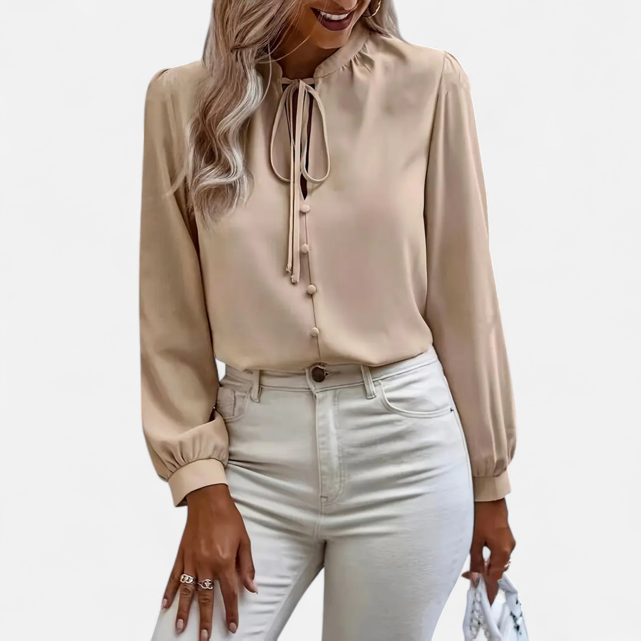 Women’s Elegant Tie-Neck Blouse