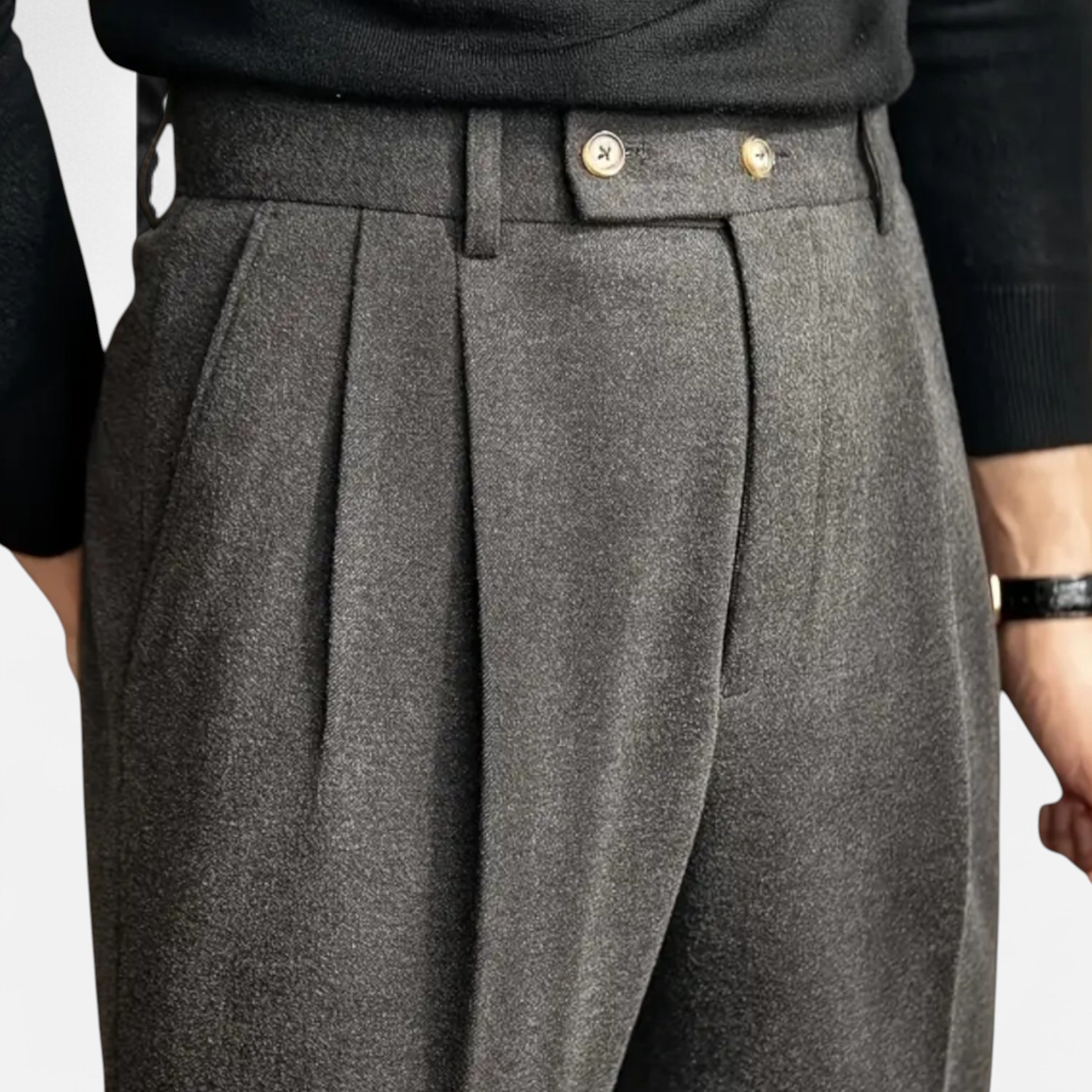 Men’s Naples Trousers – High-Waist British Style