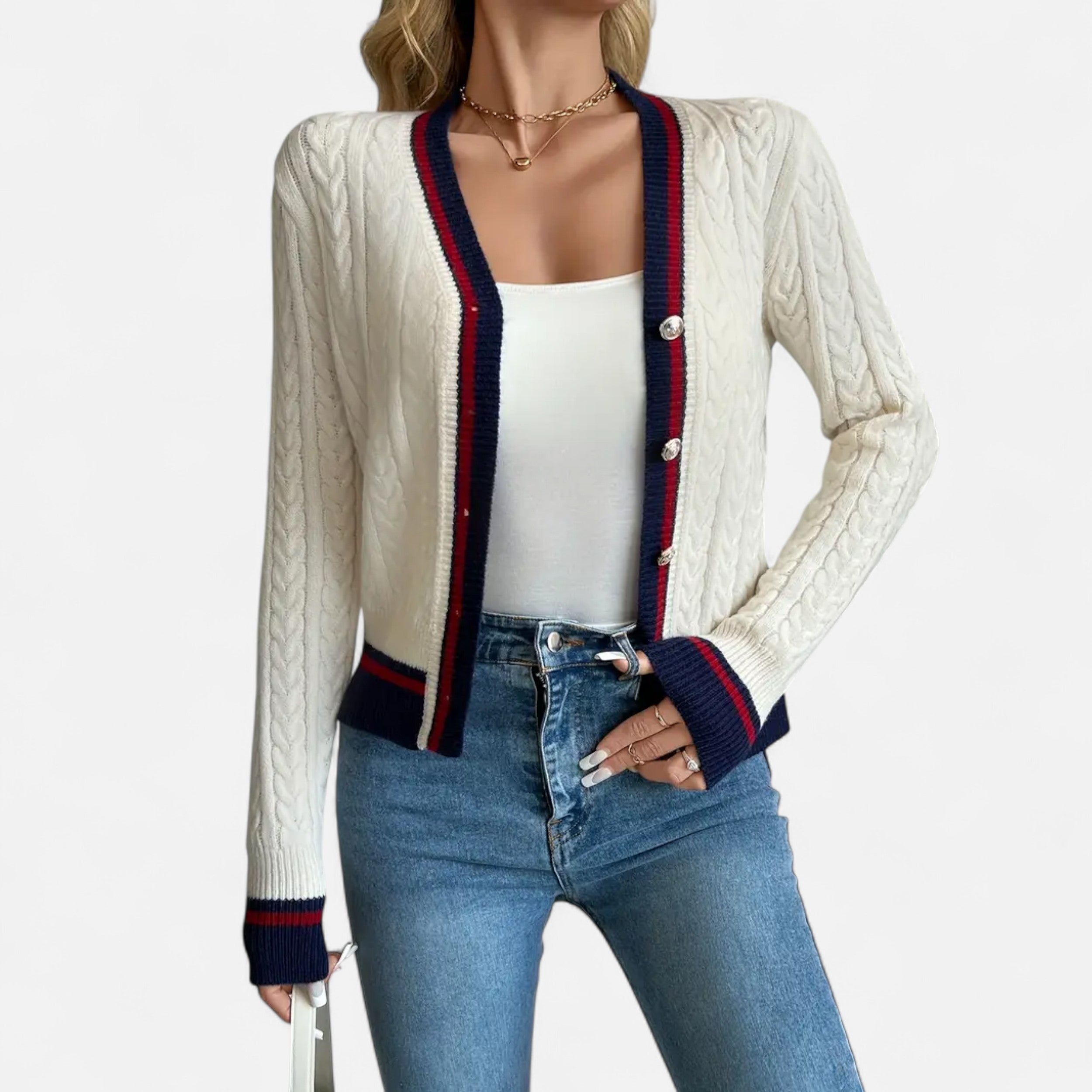 Women’s Colorblock V-Neck Cardigan