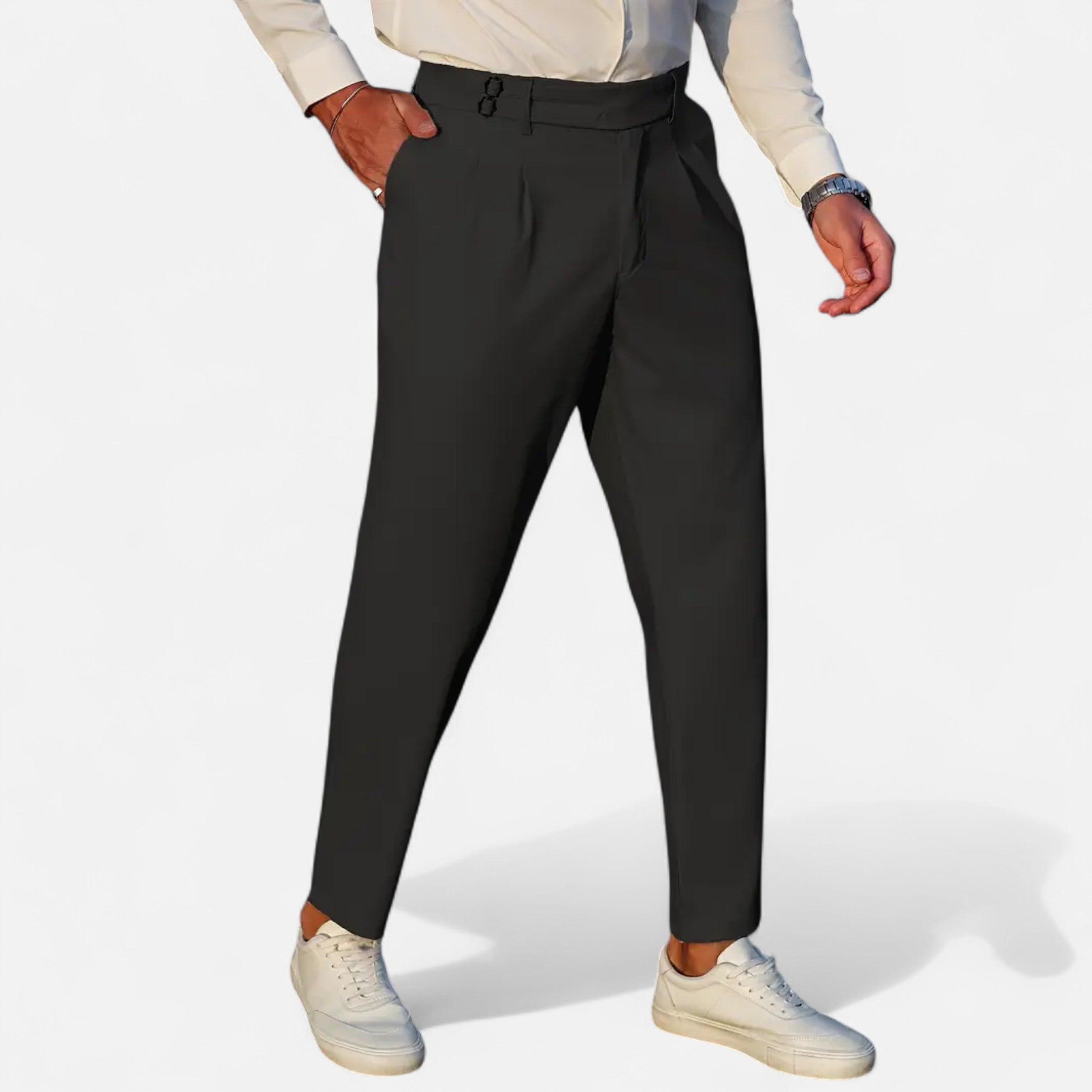 Men’s Relaxed-Fit Pants – Double-Button Classic