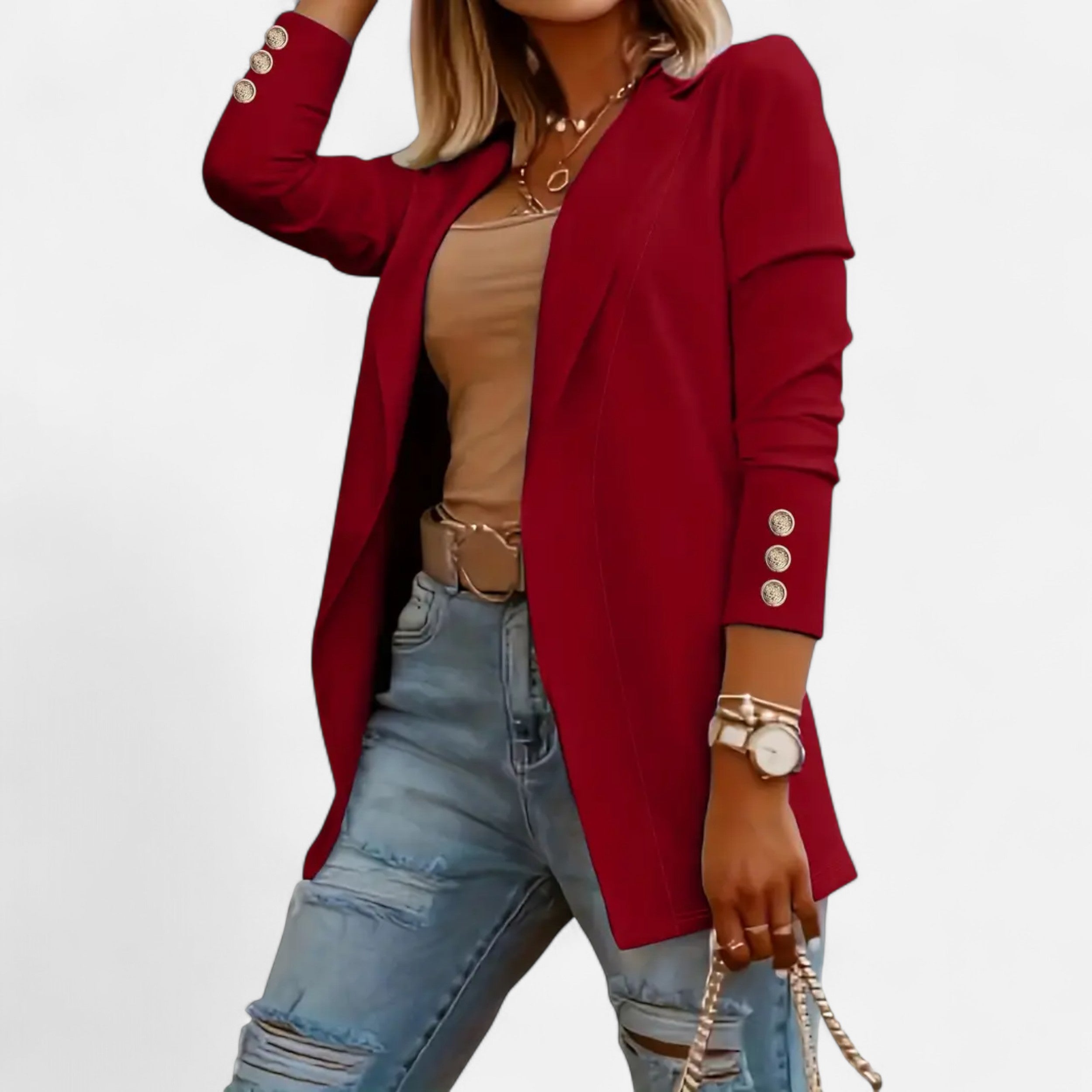Women’s Chic Mid-Length Lapel Cardigan