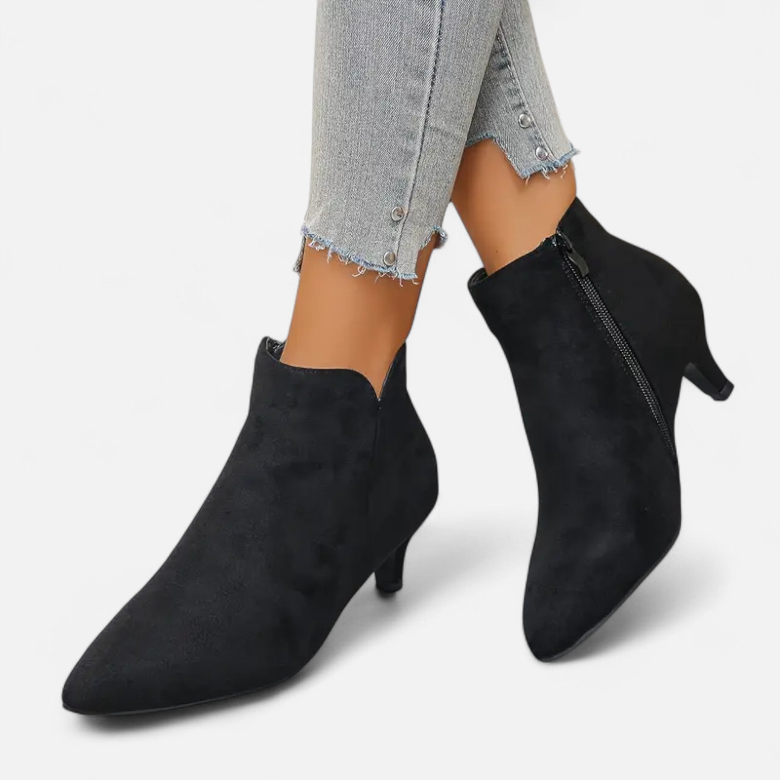 Women’s Kitten Heel Pointed Ankle Boots