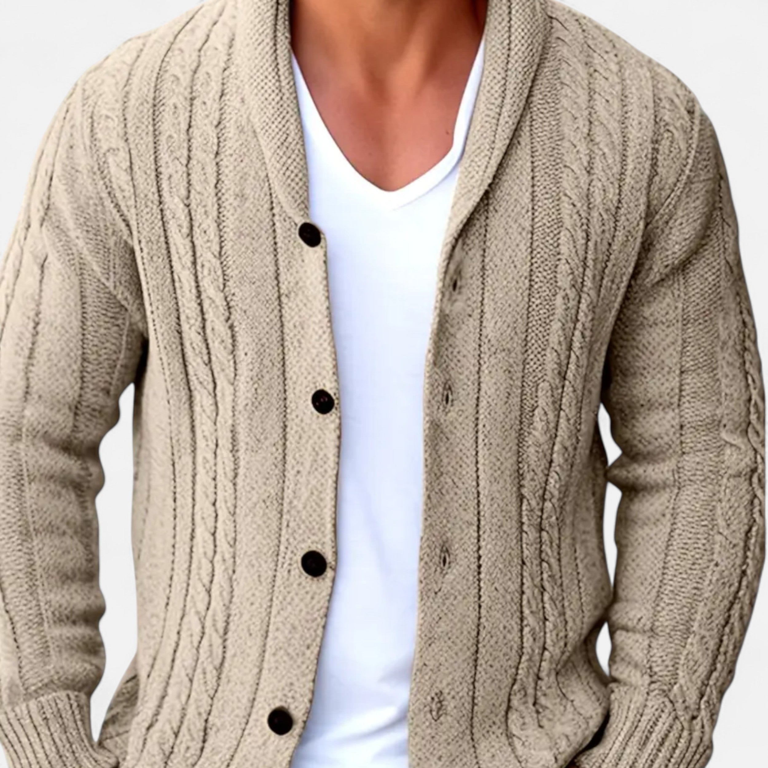Men’s Cable-Knit Cardigan – Autumn Heritage Style