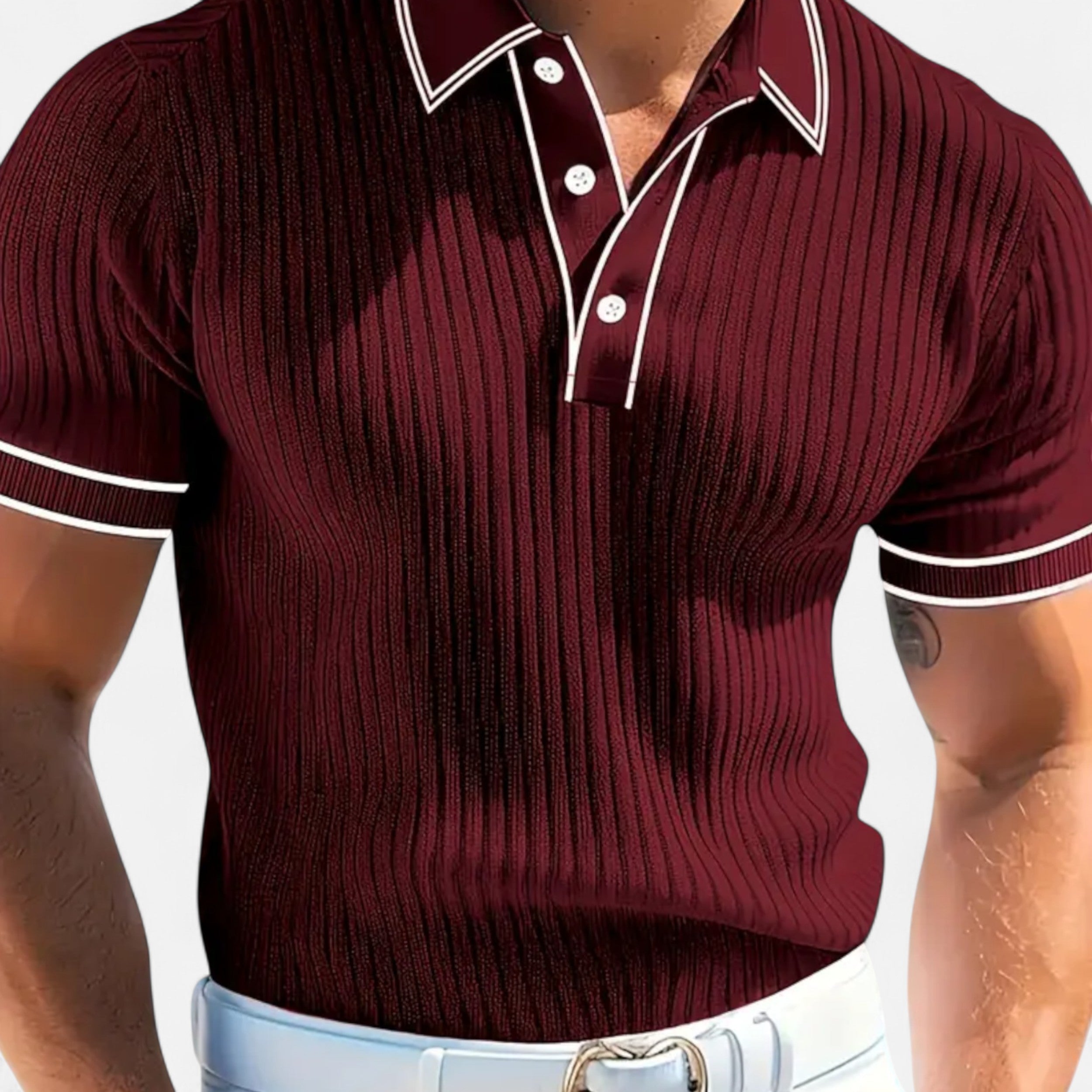 Men’s Summer Polo Shirt – Classic Knit Design