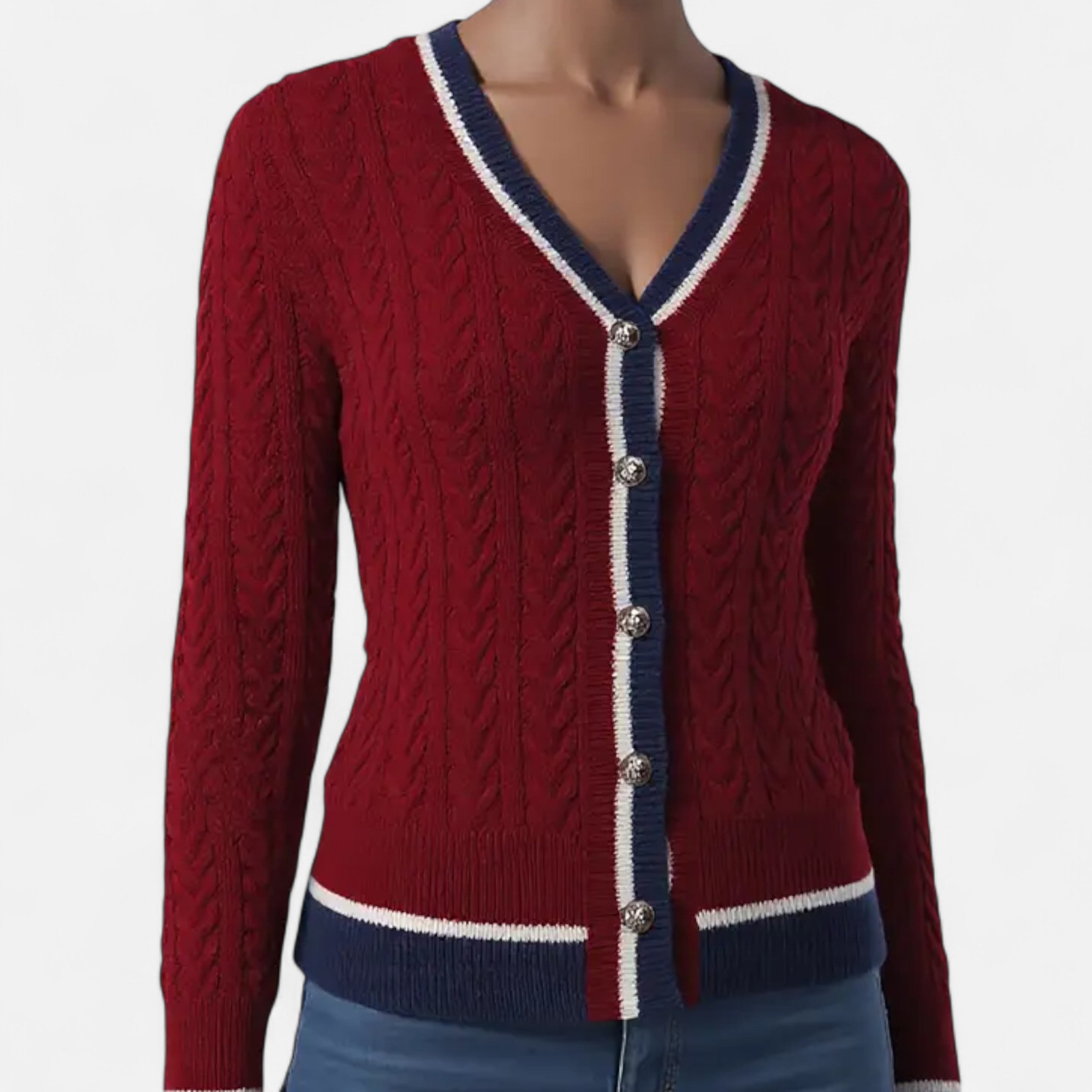 Women’s Colorblock V-Neck Cardigan
