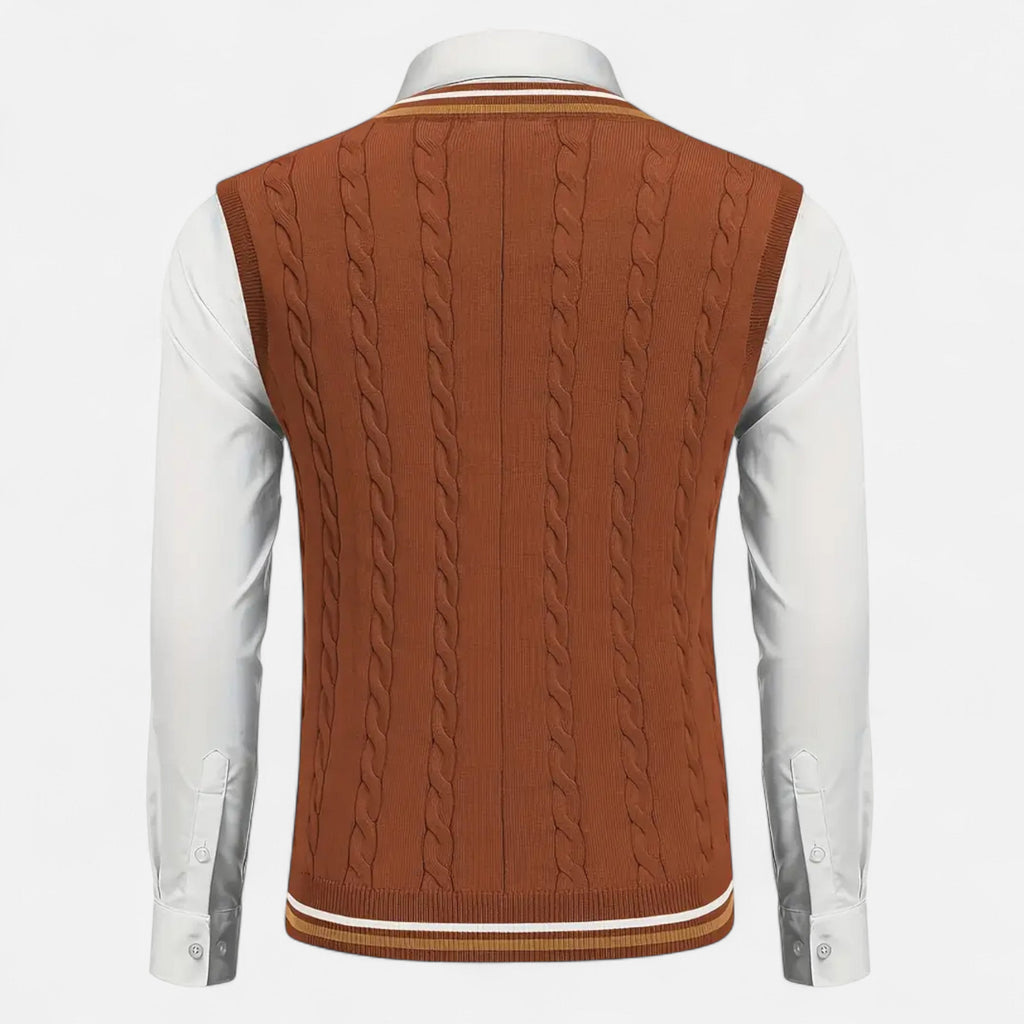 Men’s Knitted V-Neck Vest – Heritage Layers