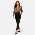Women’s Satin V-Neck Blouse