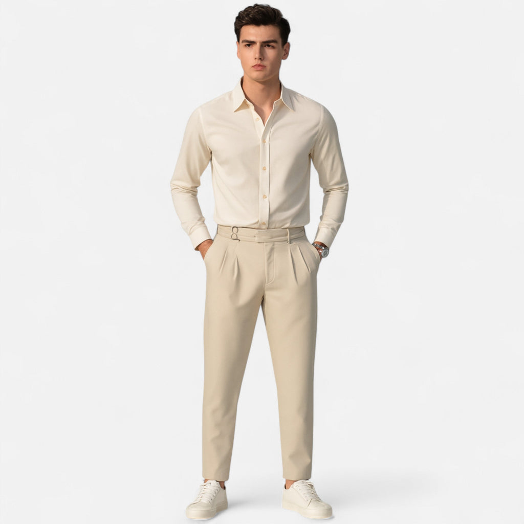 Men’s Relaxed-Fit Pants – Double-Button Classic