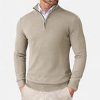 Men’s Quarter-Zip Knit Sweater – Slim Elegance