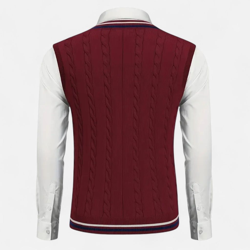 Men’s Knitted V-Neck Vest – Heritage Layers