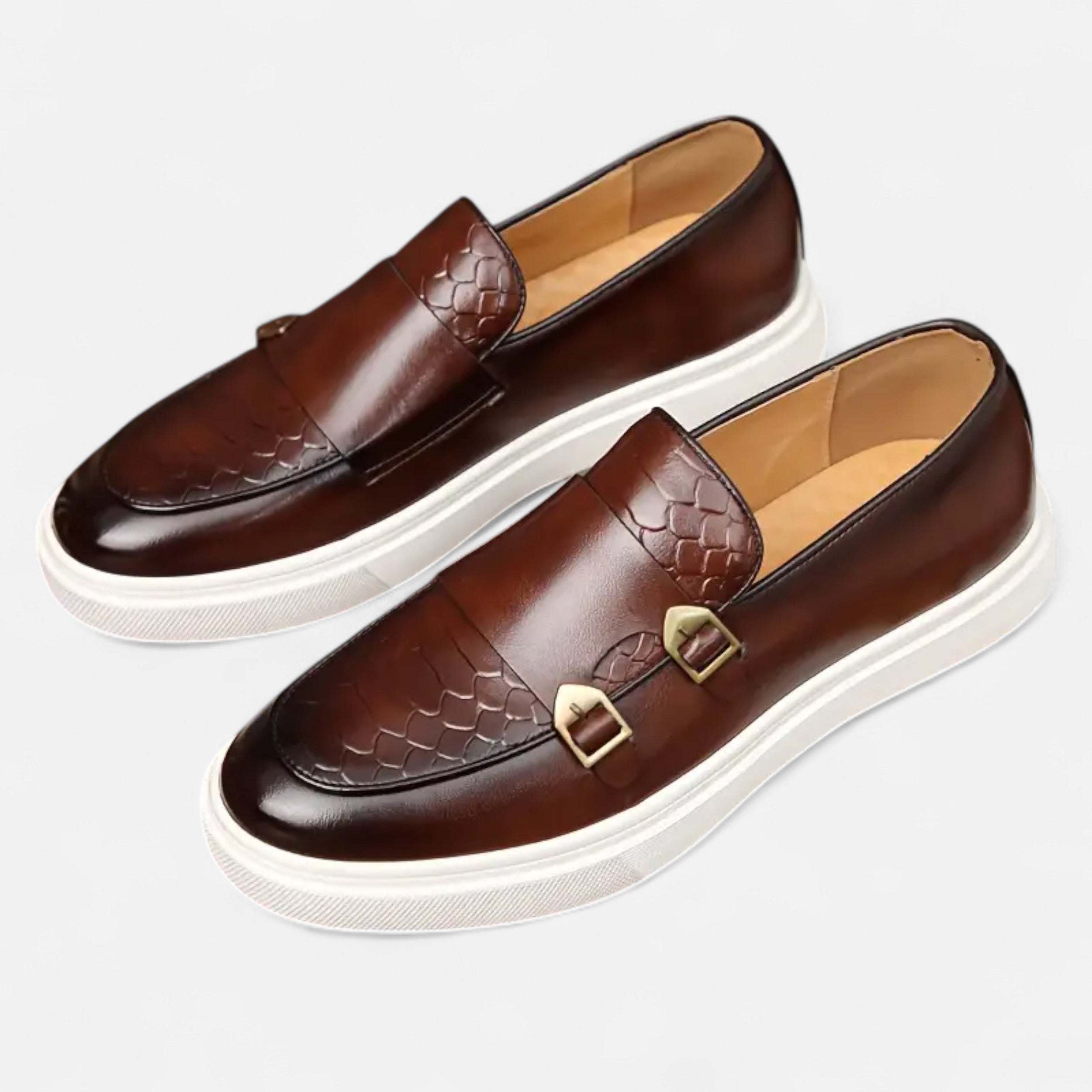 Men’s Gold-Pattern Casual Loafers