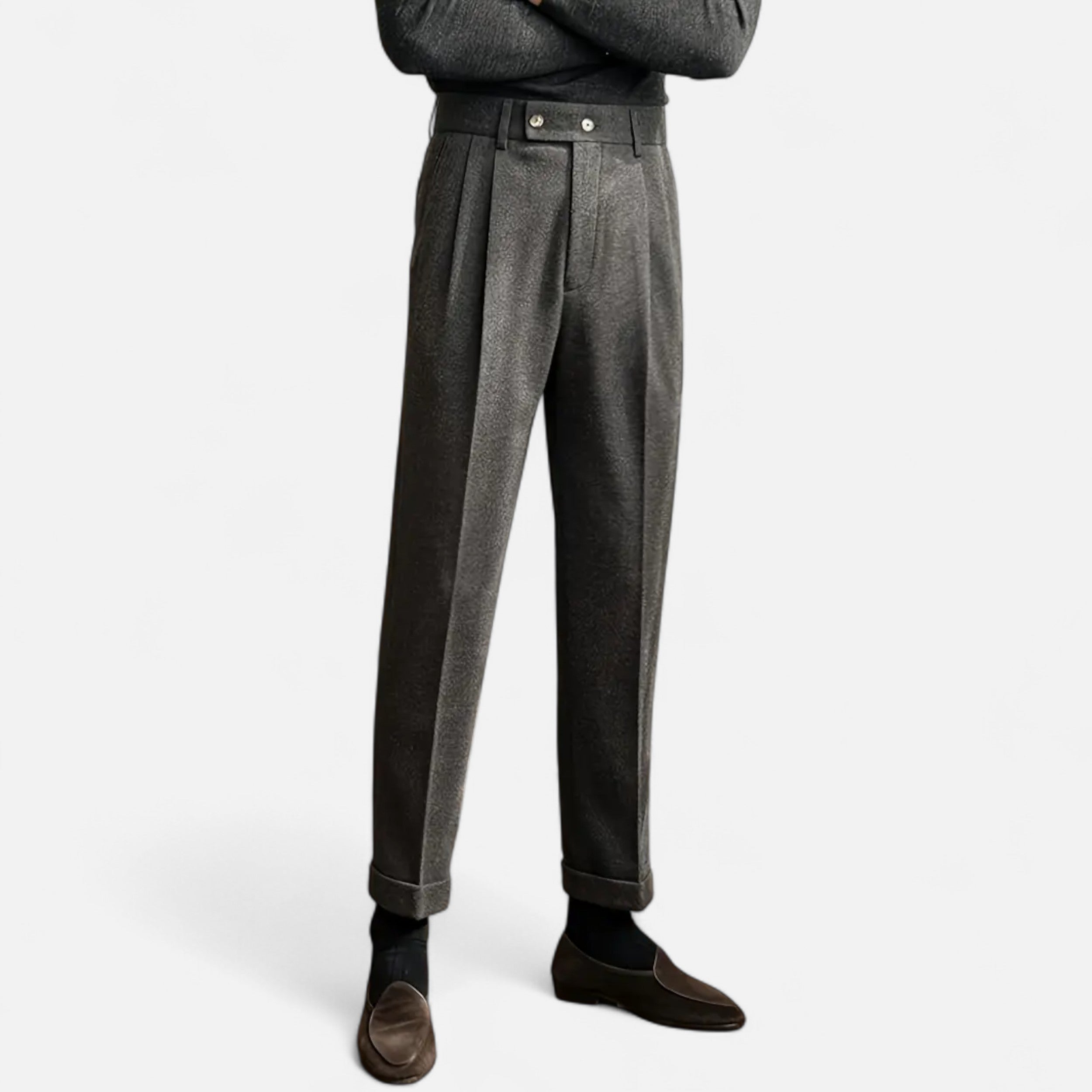 Men’s Naples Trousers – High-Waist British Style