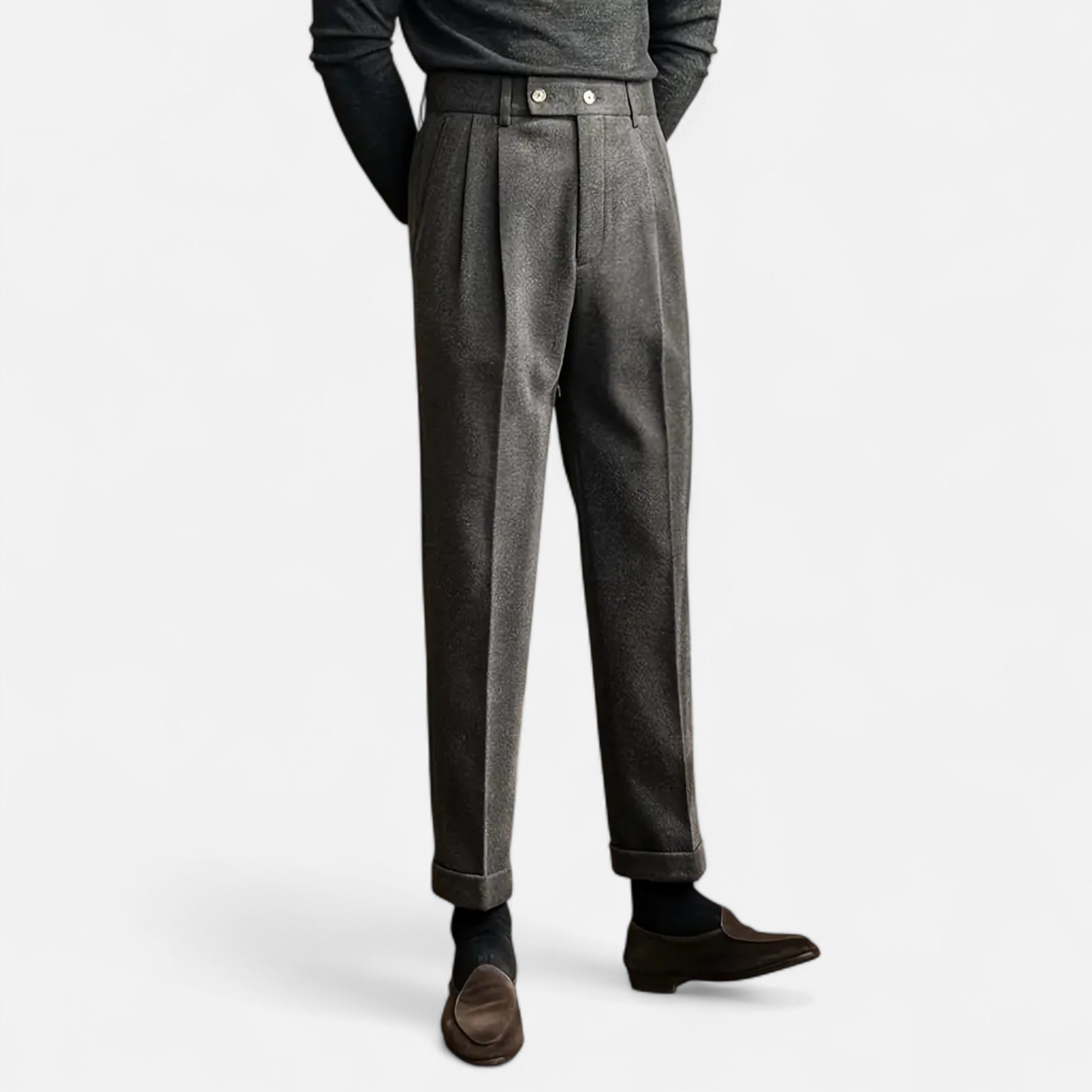 Men’s Naples Trousers – High-Waist British Style