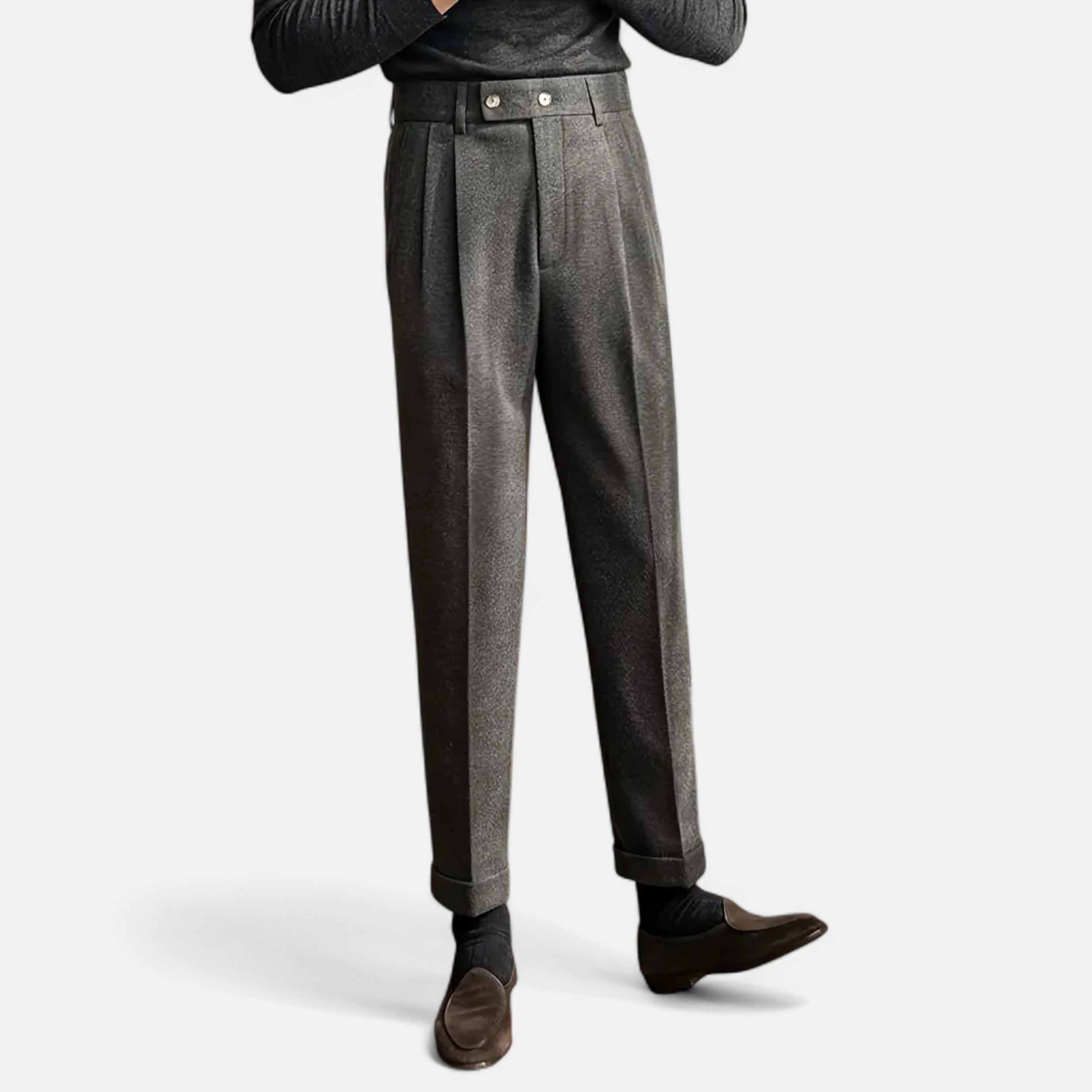 Men’s Naples Trousers – High-Waist British Style