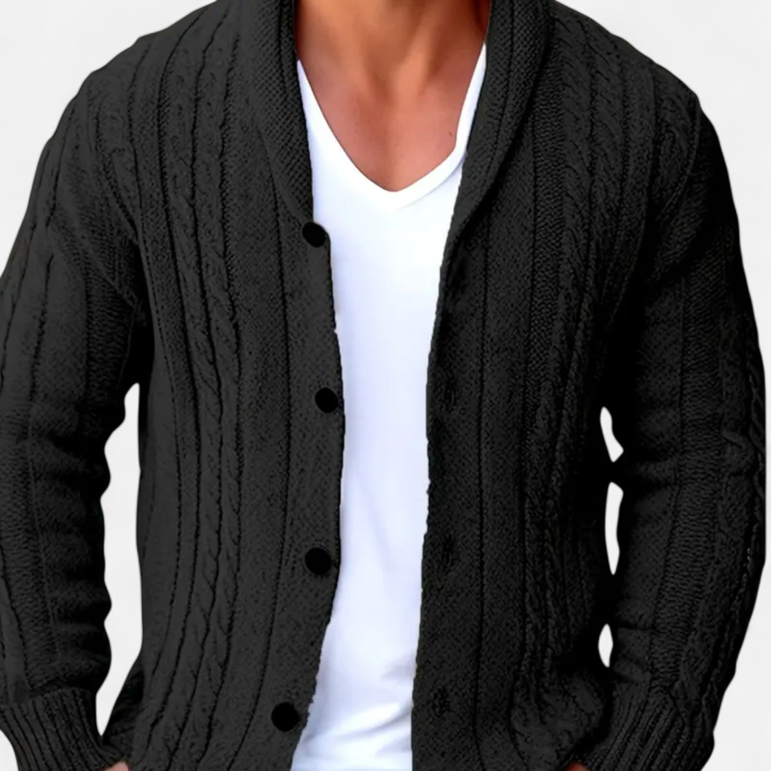 Men’s Cable-Knit Cardigan – Autumn Heritage Style