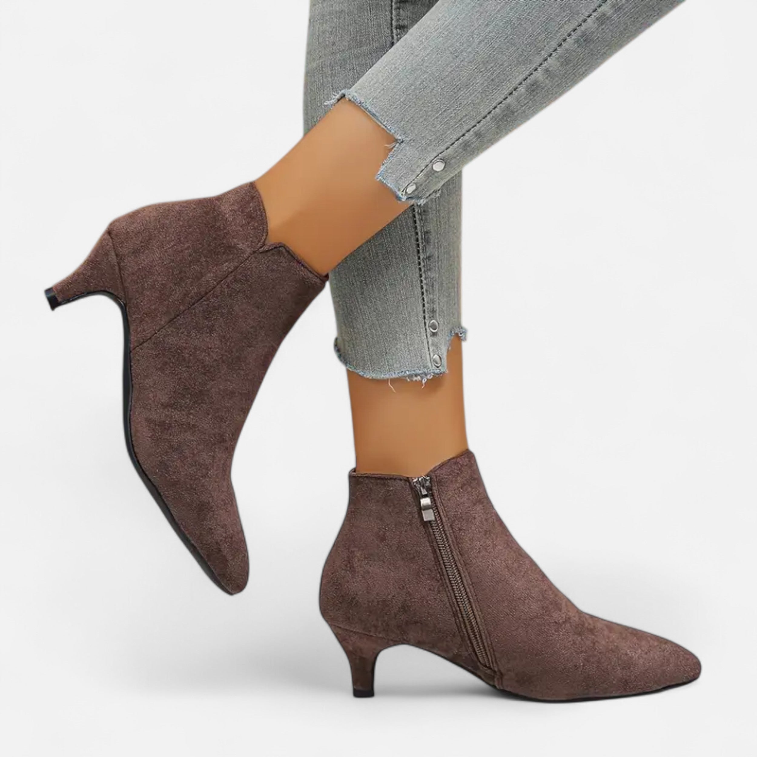 Women’s Kitten Heel Pointed Ankle Boots