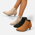 Women’s Kitten Heel Pointed Ankle Boots