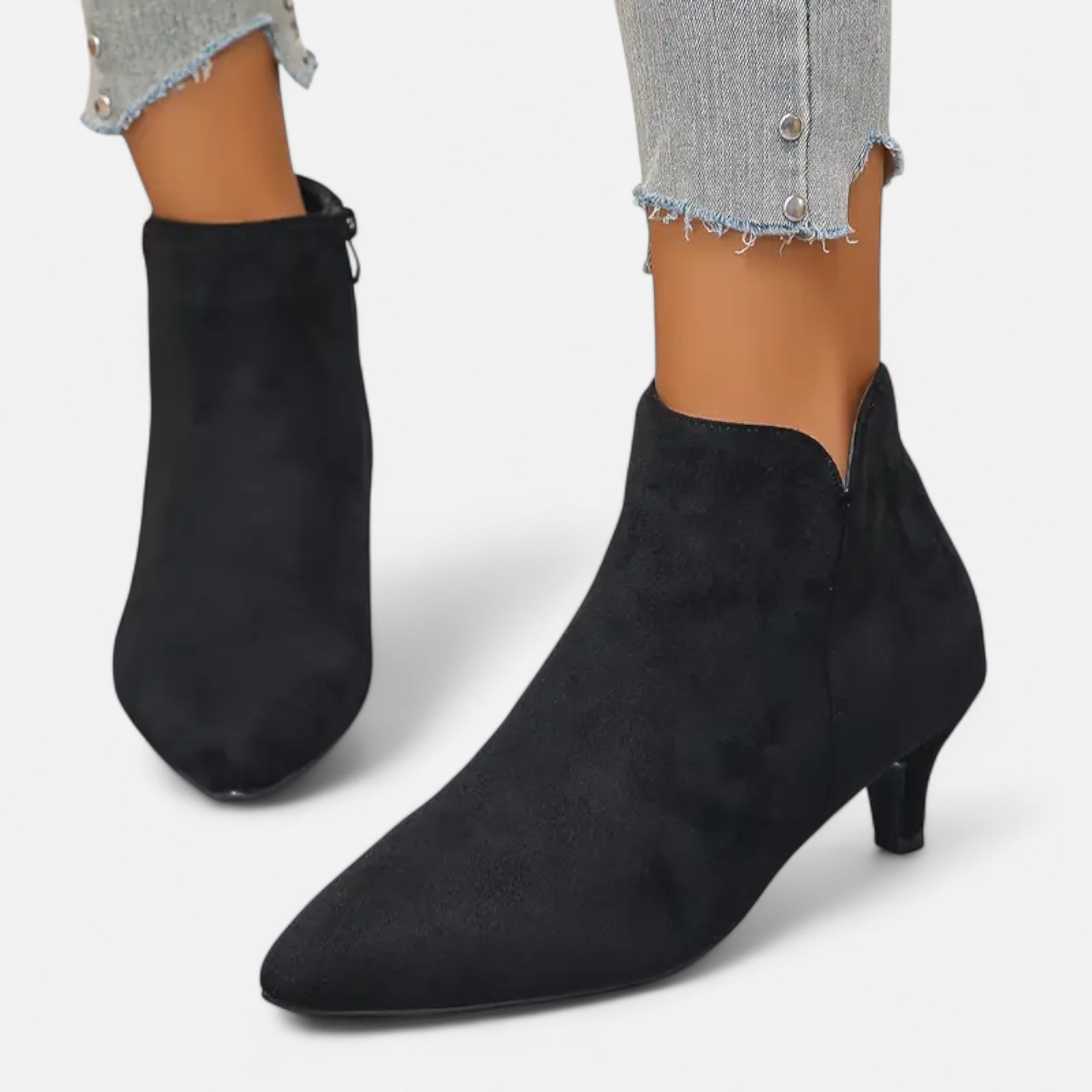 Women’s Kitten Heel Pointed Ankle Boots