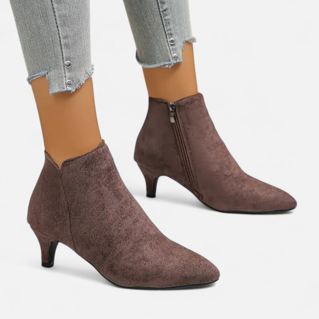 Women’s Kitten Heel Pointed Ankle Boots